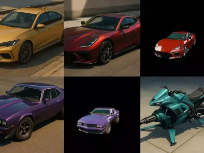 Sport Car bundle 17 pack 100 glb 3D model