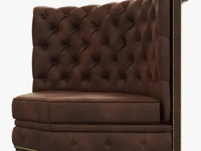 Restoration Hardware Kensington Leather Corner Banquette 3D model
