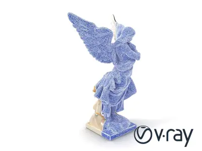 Winged Victory Statue Draped Sculpture model pack Low-poly 3D model