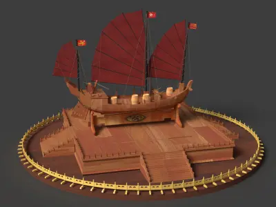Chinese junk boat   3D model