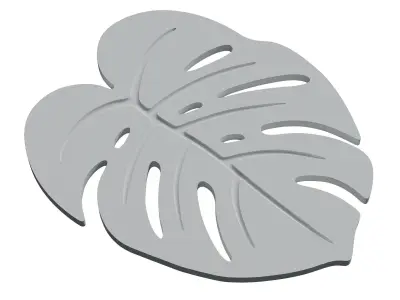 Monstera leaf hot pad coaster decoration 3D print model