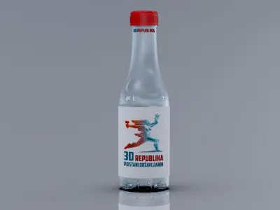Bottle design water and beer for label design  3D model