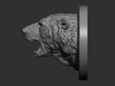 Polar bear growls 3D print model