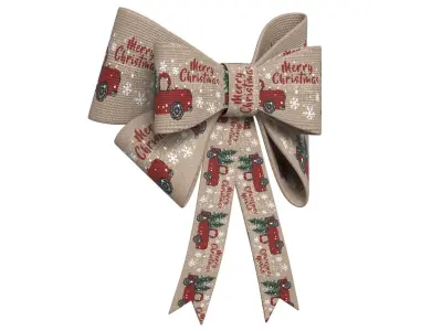 Christmas Bow Ribbon 03 Low-poly 3D model