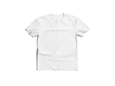 Flat Lay T-shirt front and back - wrinkled fabric tee-shirt Low-poly 3D model