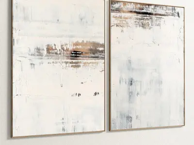 Plaster Two Photo Frame 133 Low-poly 3D model