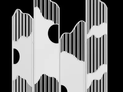 Partition ocean waves room divider 3D model