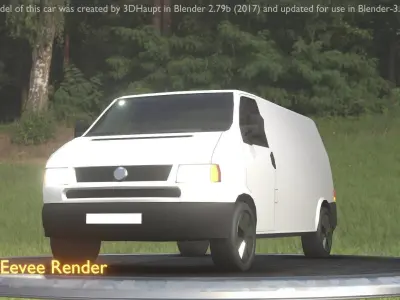 City Car 16 Utility Vehicles Van Type-C White  Low-poly 3D model