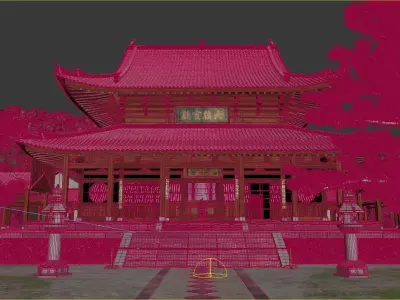 China temples church Historical sites palace 3D model
