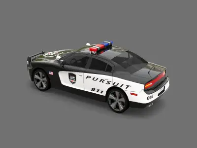 Police Car Low-poly 3D model