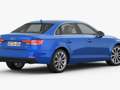 Audi A4 2016 detailed interior 3D model