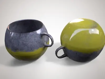 Hand Made Artisan Mug Cup - PBR Game Ready - Free low-poly 3D model
