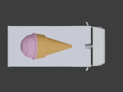 Ice Cream Truck lowpoly Low-poly 3D model