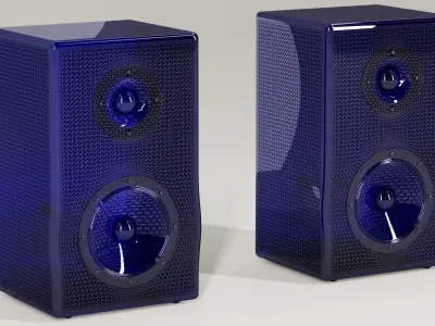 Modern 3D Model Bookshelf Speaker Pair 3D model