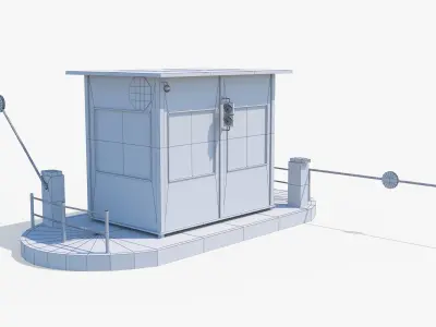 Security Booth Low-poly 3D model