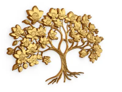 mural tree decor set ornament 04  3D model