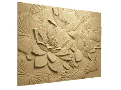 Modern Relief Wall Mural Decor CNC 3D Print 05  3D model
