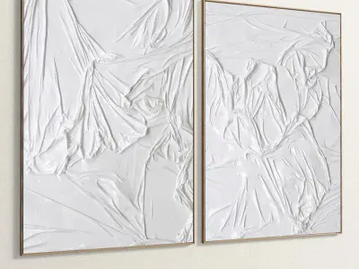 Plaster Two Photo Frame 243 Low-poly 3D model