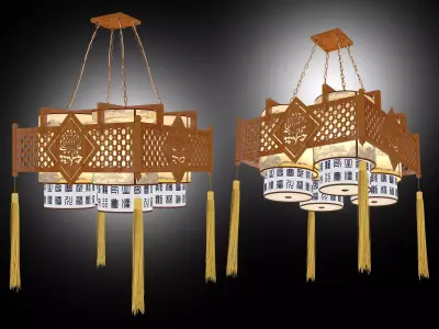 Chinese lanterns Low-poly 3D model