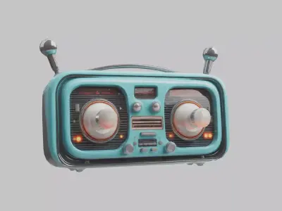 Retro Radio 3D Model Low-poly 3D model