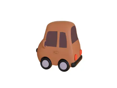 Cartoon Sloth Car Low-poly 3D model