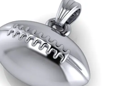 Football Pendant with bail 3D print model