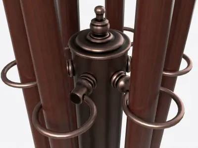 Billiard 6 Cue Free Floor Rack 3D model