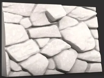 High Poly Rock Wall Component 3D print model