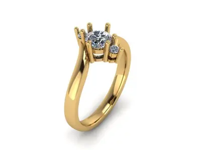 simple engagement ring 3D print model