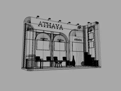 exhibition stand 12 sqm Low-poly 3D model