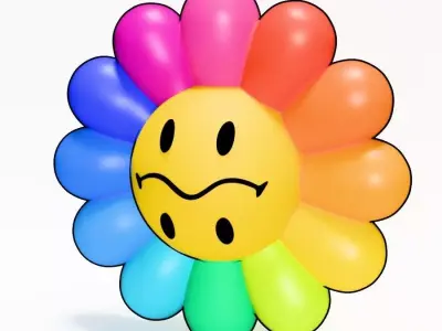 Dual Face Takashi Murakami Flower toy 3D print model