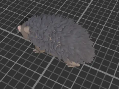 Cartoon Hedgehog Low-poly 3D model
