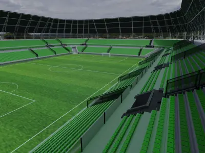 Football Stadium Low-poly 3D model 2
