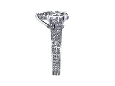 Women Diamond Fashion Ring R4 3D print model