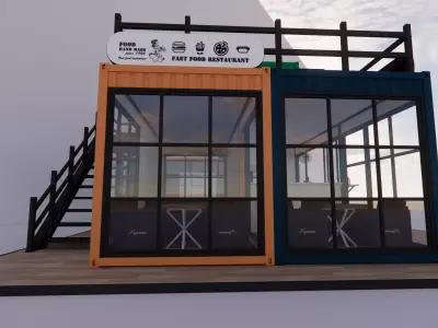 Container coffee shop-22 3D model