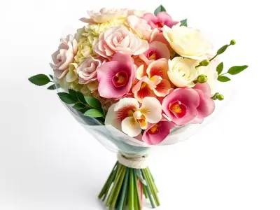 Elegant Floral Bouquet model pack Low-poly 3D model