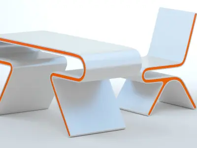 Omega Chair and  Desk 3D model