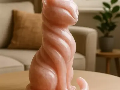 Serenity Gemstone Cat Sculpture 3D print model