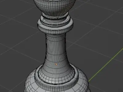 Elegant Chess Board and Pieces Low-poly 3D model