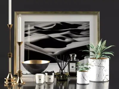 Decorative Set with Plants 3D model