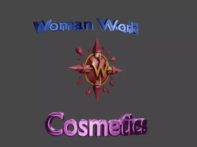  Woman World Cosmetics logo Low-poly 3D model