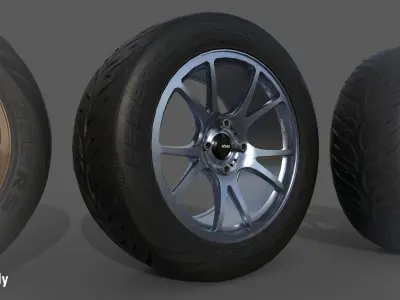 Konig Freeform 15x8 with Federal 595 RS 205 50 Low-poly 3D model