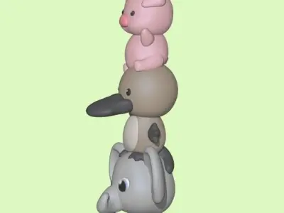 Animal Tower 3D print model