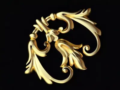 Central decor ornament for furniture 3D model 119