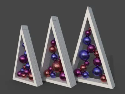 Triagular Christmas Trees 3D model