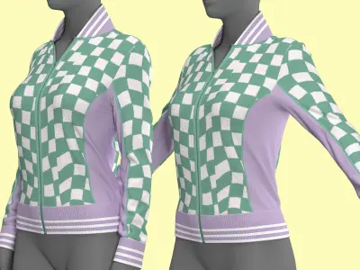 Retro Sport Jacket Fitted to Gen8 Body Mesh 3D model