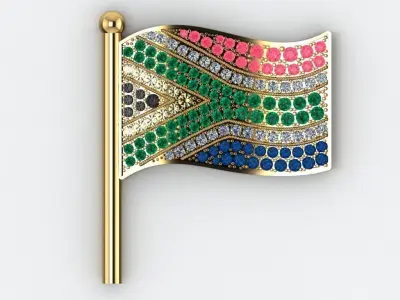 South Africa flag necklace    437 3D print model