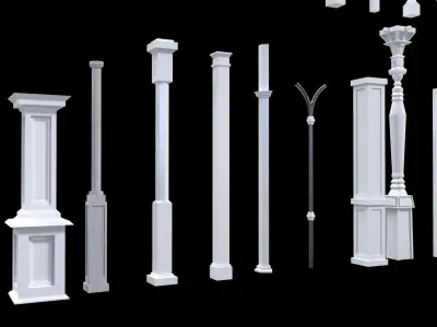 Classical Columns pillar decorate 3d model  3D model