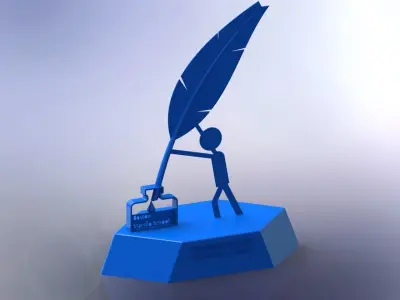 Italics2012 person holding quill Free 3D model