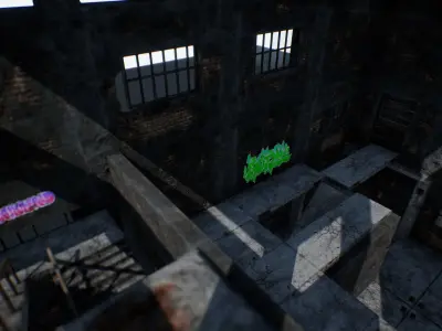 Modular Abandoned Building PBR Low-poly 3D model